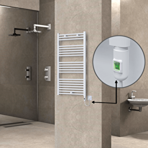 Haiti Elektrikli Havlupan 600x1100 Düz Beyaz (on/off Düğmeli) 600w
