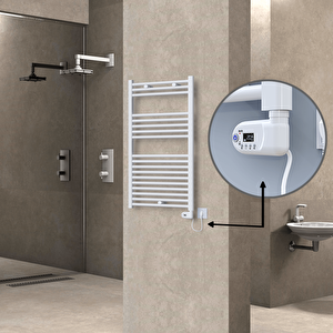 Haiti Elektrikli Havlupan 600x1000 Düz Beyaz (thesis Termostat) 600w