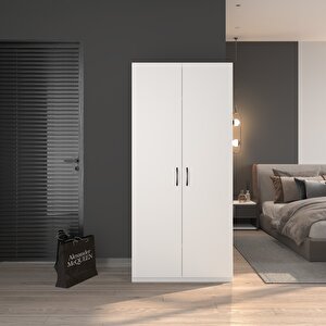 Modüleva 2 Kapaklı Elbise Dolabı 175*80*41 Beyaz