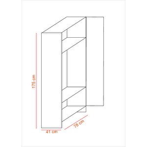Modüleva 2 Kapaklı Elbise Dolabı 175*80*41 Beyaz