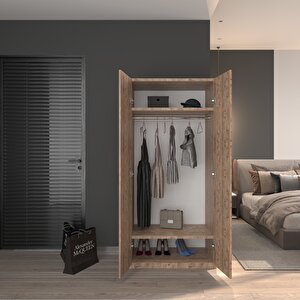 Modüleva 2 Kapaklı Elbise Dolabı 175*78*41 Atlantik Çam