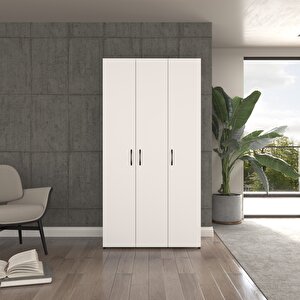 Ugi̇ 3 Kapaklı Beyaz Elbise Dolabı / Toparlayıcı / Çok Amaçlı Dolap
