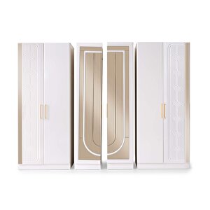 Kaliforniya 6 Kapaklı Gardırop %100 Mdf | Ücretsiz Teslimat Ve Kurulum