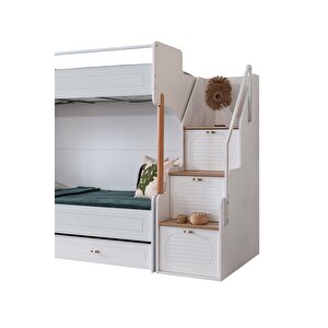 Ranza, Vita Bohem Yavrulu Beyaz Ranza 4 Kapaklı Dolap 2 Adet Comfort Yatak