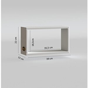 Kenzlife Duvar Rafı Kitaplık Hülas Byz 022*039*13 Tekli Duvara Asma Aparatlıdır 1 Adet