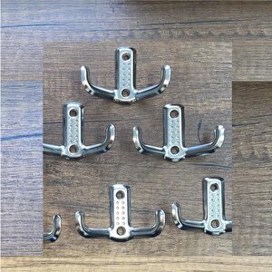 Askılık Tokadi Mat Beyaz Renk Suntalam 08 Adet Metal Krom Renk Portmanto