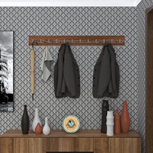 Askılık Tokadi Mat Ceviz Renk Suntalam 12 Adet Metal Krom Renk Portmanto