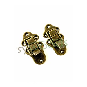 Büyük Sandık Klips Bavul Kilidi Çanta Tokası Mandallı Kilit 2 Adet Antik