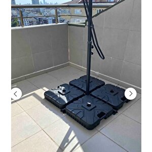 Ampul Şemsiye Ağırlık Bidonu 4 Set Parasol - Garden Yandan Kollu  Şemsiye Ağrılık Seti