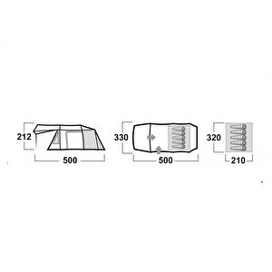 Husky Caravan Yesil 12 M² Dural Cadir