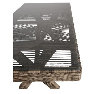 Bossa | Rattan Bahçe Masa Takımı | 100x200 6 Kişilik Bahçe Mobilyası
