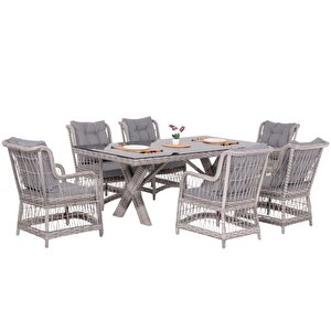 Lavida Bahçe Masa Takımı | Rattan Balkon Masa Seti | 100x180