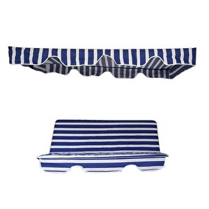 Salıncak Lüks Kılıf Seti̇ Minderli 2 Kişilik 130 X45 Mavi - Beyaz