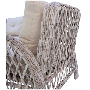 Mira Rattan Bahçe Oturma Grubu | 3+1+1 Sehpalı Bahçe Takımı