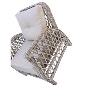 Mira Rattan Bahçe Oturma Grubu | 3+1+1 Sehpalı Bahçe Takımı