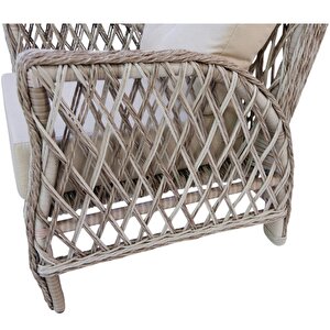 Mira Rattan Bahçe Oturma Grubu | 3+1+1 Sehpalı Bahçe Takımı