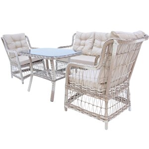 Lavida Bahçe Oturma Takımı | Rattan 2+1+1 Ve Sehpa