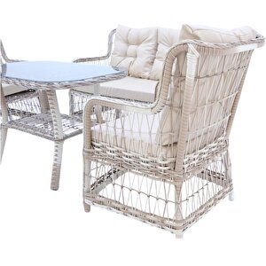 Lavida Bahçe Oturma Takımı | Rattan 2+1+1 Ve Sehpa