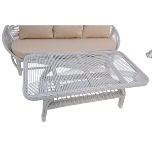 Marise | Üçlü Rattan Bahçe Oturma Grubu | 3+1+1+sehpalı Bahçe Takımı