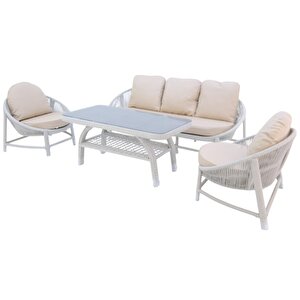 Marise | Üçlü Rattan Bahçe Oturma Grubu | 3+1+1+sehpalı Bahçe Takımı