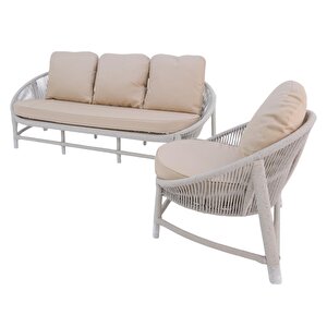 Marise | Üçlü Rattan Bahçe Oturma Grubu | 3+1+1+sehpalı Bahçe Takımı