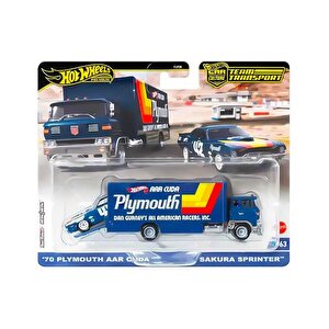 Hot Wheels Car Culture Team Transport 70 Plymouth Aar Cuda Sakura Sprinter Hrv38