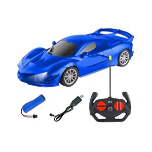 s 1:16 Uzaktan Kumandalı Usb Araba Rc Trafik Işıklı Mavi 29ac