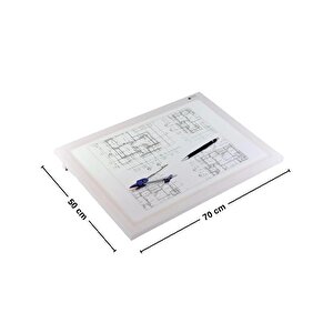 Led Işıklı Çantalı Çizim Masası 50x70cm Pan910