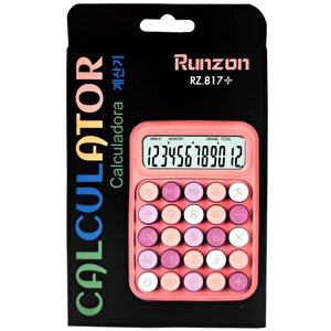 Runzon Renkli Elektronik Hesap Makinesi Pembe Rz817