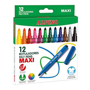Maxi 12 Renk Kalın Uçlu Keçeli Kalem