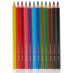 Kuru Boya Kalemi Jumbo 12 Renk Metal Tüp Tam Boy 2119510013