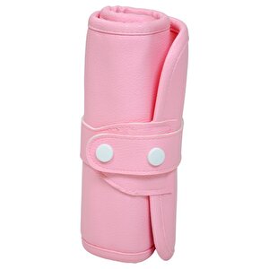 Suni Deri 36 Gözlü Rulo Kalemlik Pembe