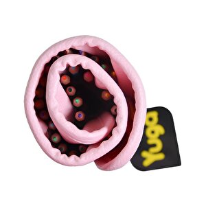 Yuga Suni Deri 36 Gözlü Rulo Kalemlik Pembe