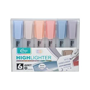 6lı Fosforlu Kalem Cream Renkler Cgo804