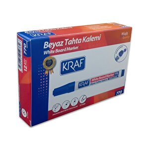 Kraf Doldurulabilir Beyaz Tahta Kalemi Mavi 12li Kutu 770