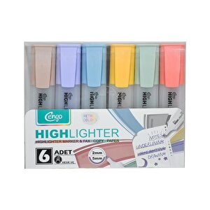 6lı Fosforlu Kalem Retro Renkler Cgo803