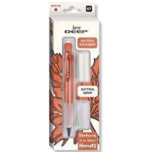 Deep Mekanik Kurşun Kalem 07mm Grip Ve Silgi Yedekli Set Kiremit