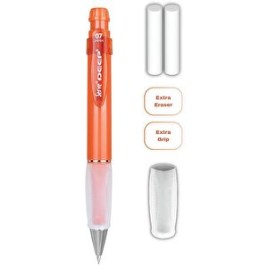 Deep Mekanik Kurşun Kalem 07mm Grip Ve Silgi Yedekli Set Kiremit