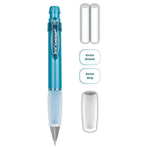 Deep Mekanik Kurşun Kalem 07mm Grip Ve Silgi Yedekli Set Okyanus Mavisi