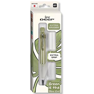 Deep Mekanik Kurşun Kalem 07mm Grip Ve Silgi Yedekli Set Yaprak Yeşili