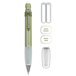 Deep Mekanik Kurşun Kalem 07mm Grip Ve Silgi Yedekli Set Yaprak Yeşili