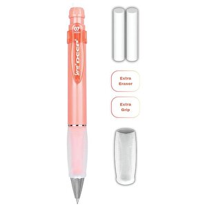 Deep Mekanik Kurşun Kalem 07mm Grip Ve Silgi Yedekli Set Mercan