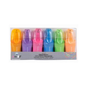 Berry Mini Pastel Fosforlu Kalem 6’lı