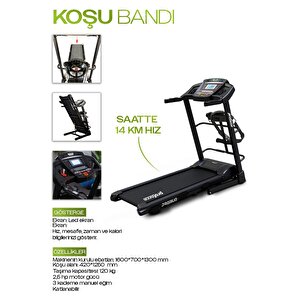 Premium Koşu Bandi 2,5 Hp Led Gösterge 0 - 14 Km/s Hiz Kolay Kurulum
