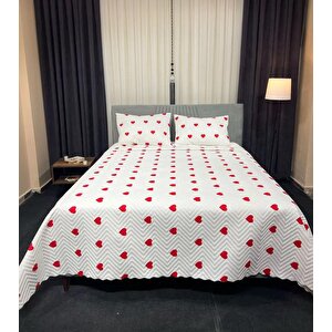 Kalpli Beyaz Model 3 Parça 1 Yatak Örtüsü (200x240 Cm) + 2 Yastık Kılıfı (50x70) Cm