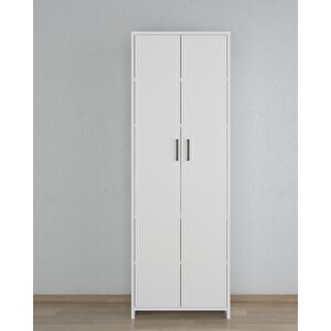Beyaz 2 Kapaklı Raflı Çok Amaçlı Dolap