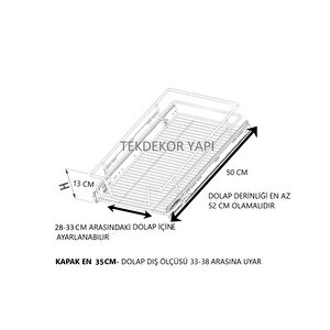 Huzur Bağimsiz Tandem Frenli̇ Rayli Tel Çekmece Sepeti̇   Kapak En 40 Cm