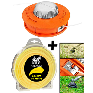 Otomatik Sarım Misina Başlık + Yedek Kare Misina 3.5 Mm 40 Metre Çim Kesici Takım