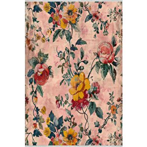 Pamuk Tabanlı Kaymaz Halı – Pembe; Sarı; Yeşil; Kırmızı – Floral Desen, Makinede Yıkanabilir, Kolay Temizlenebilir, Toz Ve Tüy Tutmaz, Evcil Hayvan Dostu 200x270 cm