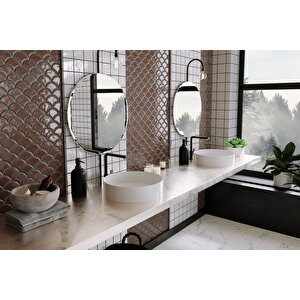 Galaksi Tezgah Üstü Lavabo Yuvarlak Beyaz Çanak Lavabo